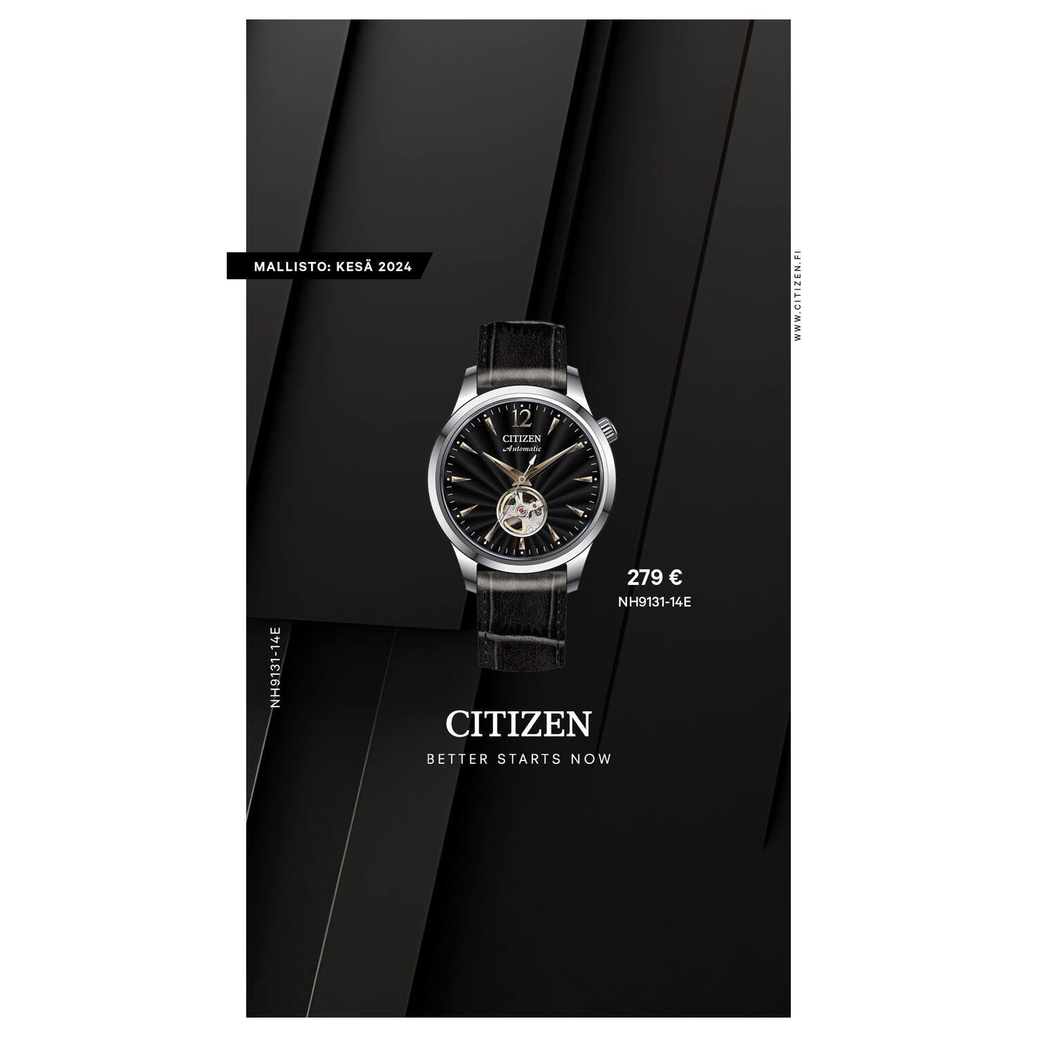 NH9131-14E Citizen Automatic miesten rannekello - Puustjärven Kello & Kulta