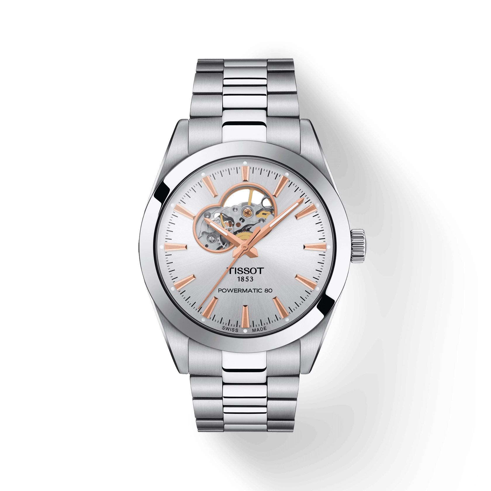 Tissot Gentleman Powermatic 80 Open Heart - miesten rannekello T1274071103101 - Puustjärven Kello & Kulta
