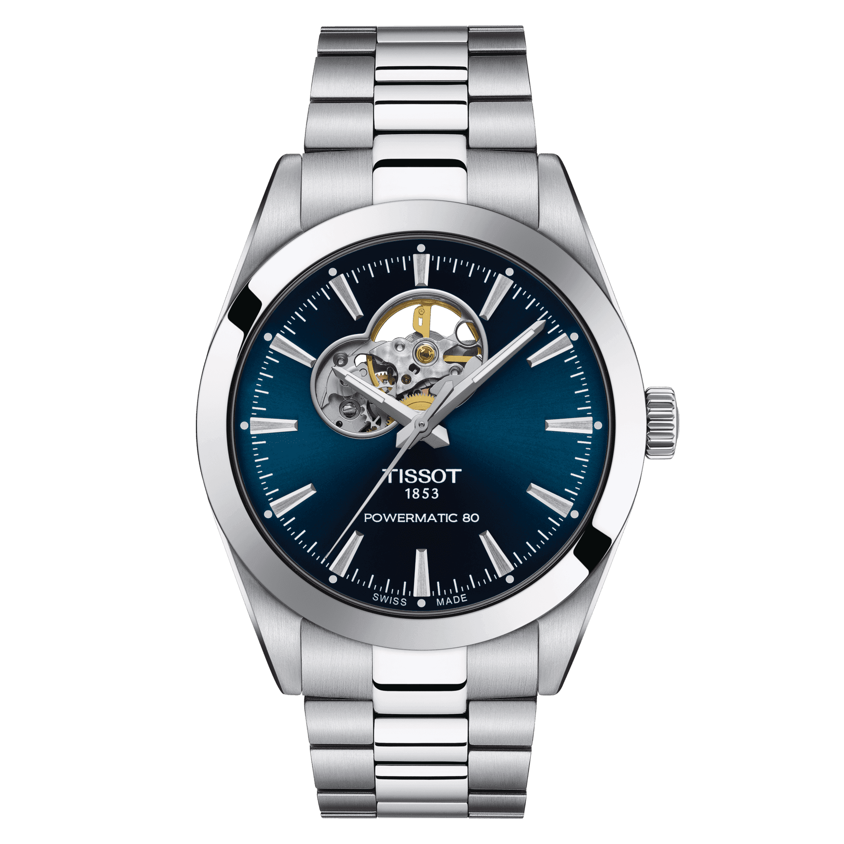 Tissot Gentleman Powermatic 80 Open Heart - miesten rannekello T1274071104101 - Puustjärven Kello & Kulta