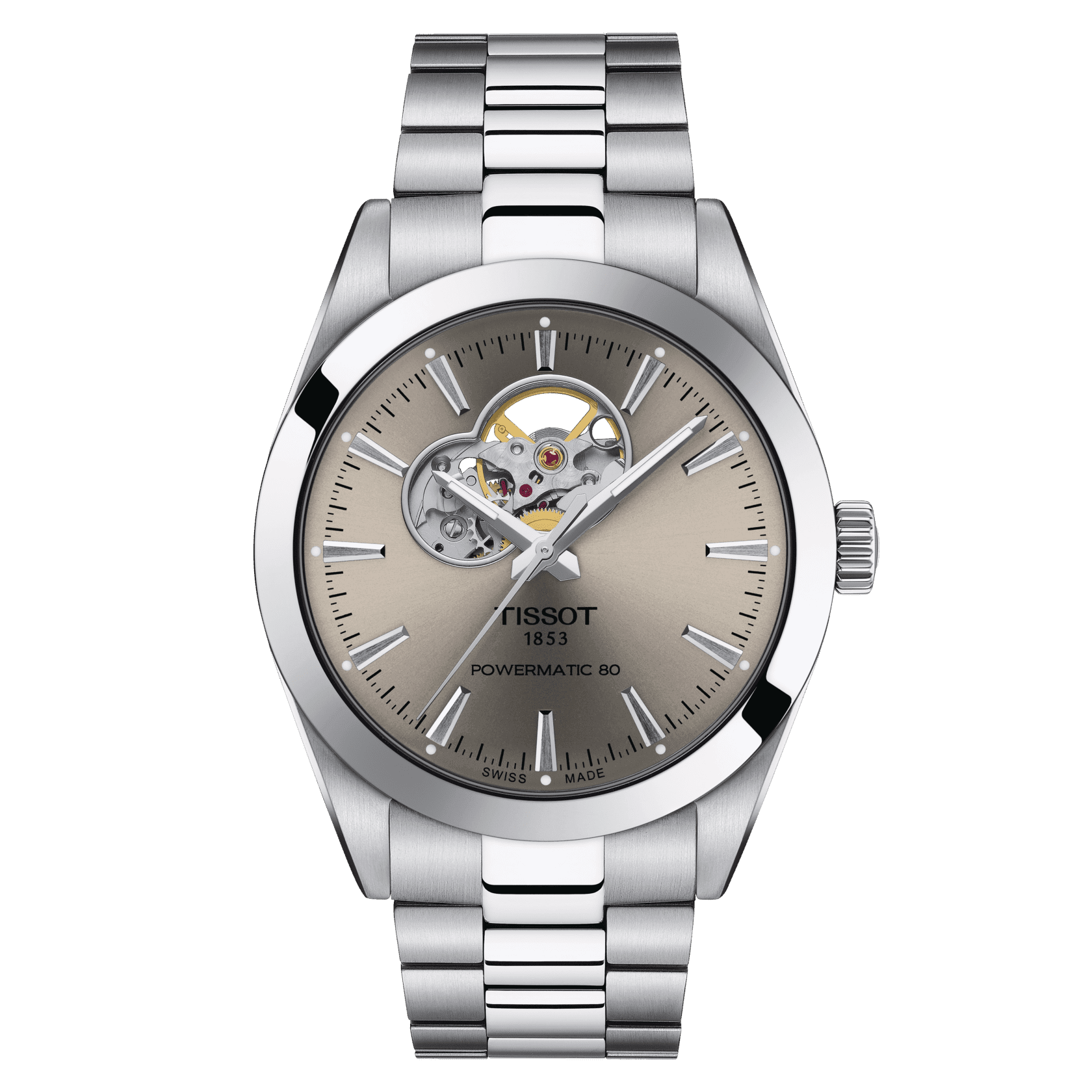 Tissot Gentleman Powermatic 80 Open Heart - miesten rannekello T1274071108100 - Puustjärven Kello & Kulta