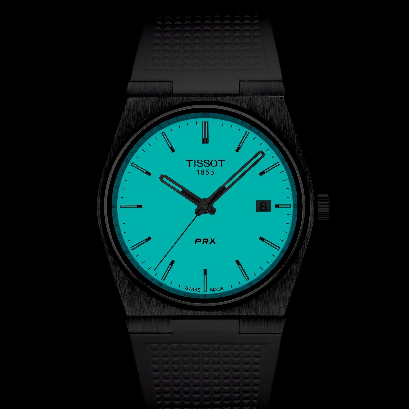 Tissot PRX Quartz rannekello valkoisella silikoni/kumirannekkeeella T1374101701100 - Puustjärven Kello & Kulta