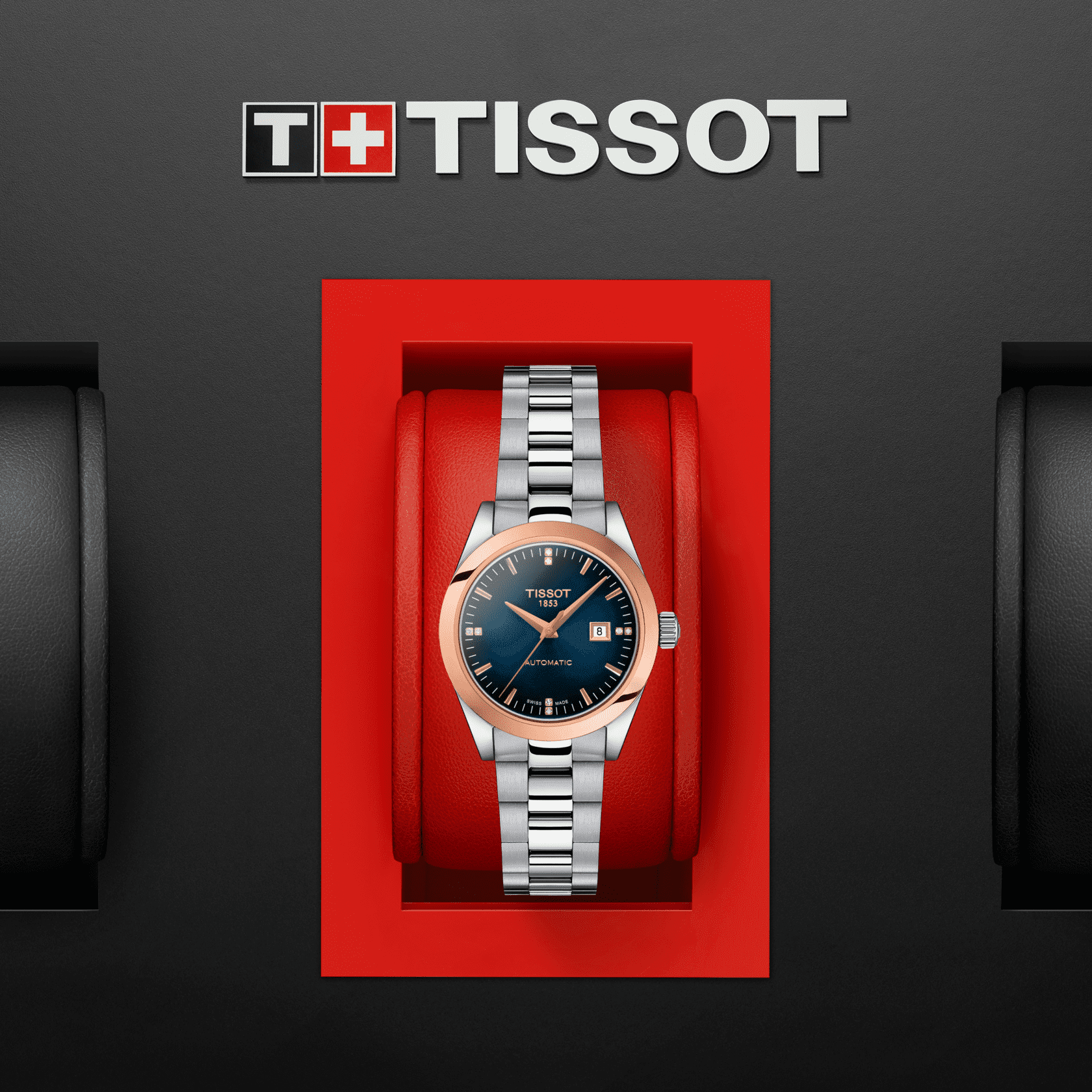 Tissot T-My Lady Automatic 18K Gold Bezel - naisten rannekello T9300074104600 - Puustjärven Kello & Kulta