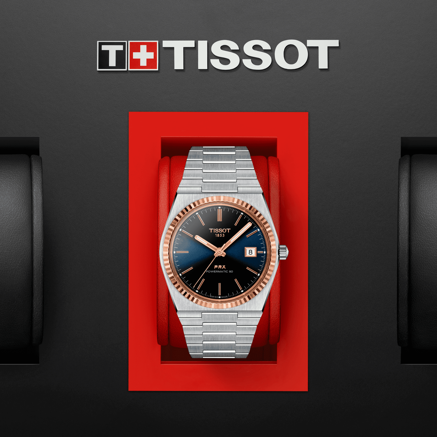 Tissot PRX Powermatic 80 Steel & 18K Gold Bezel - miesten rannekello T9314074104100 - Puustjärven Kello & Kulta