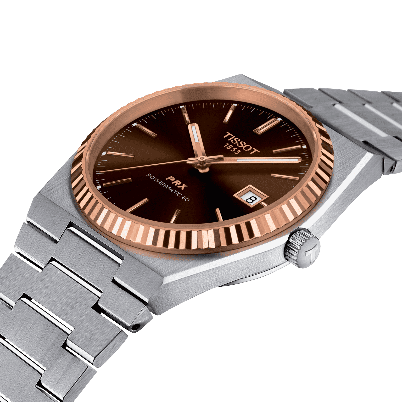 Tissot PRX Powermatic 80 Steel & 18K Gold Bezel - miesten rannekello T9314074129100 - Puustjärven Kello & Kulta