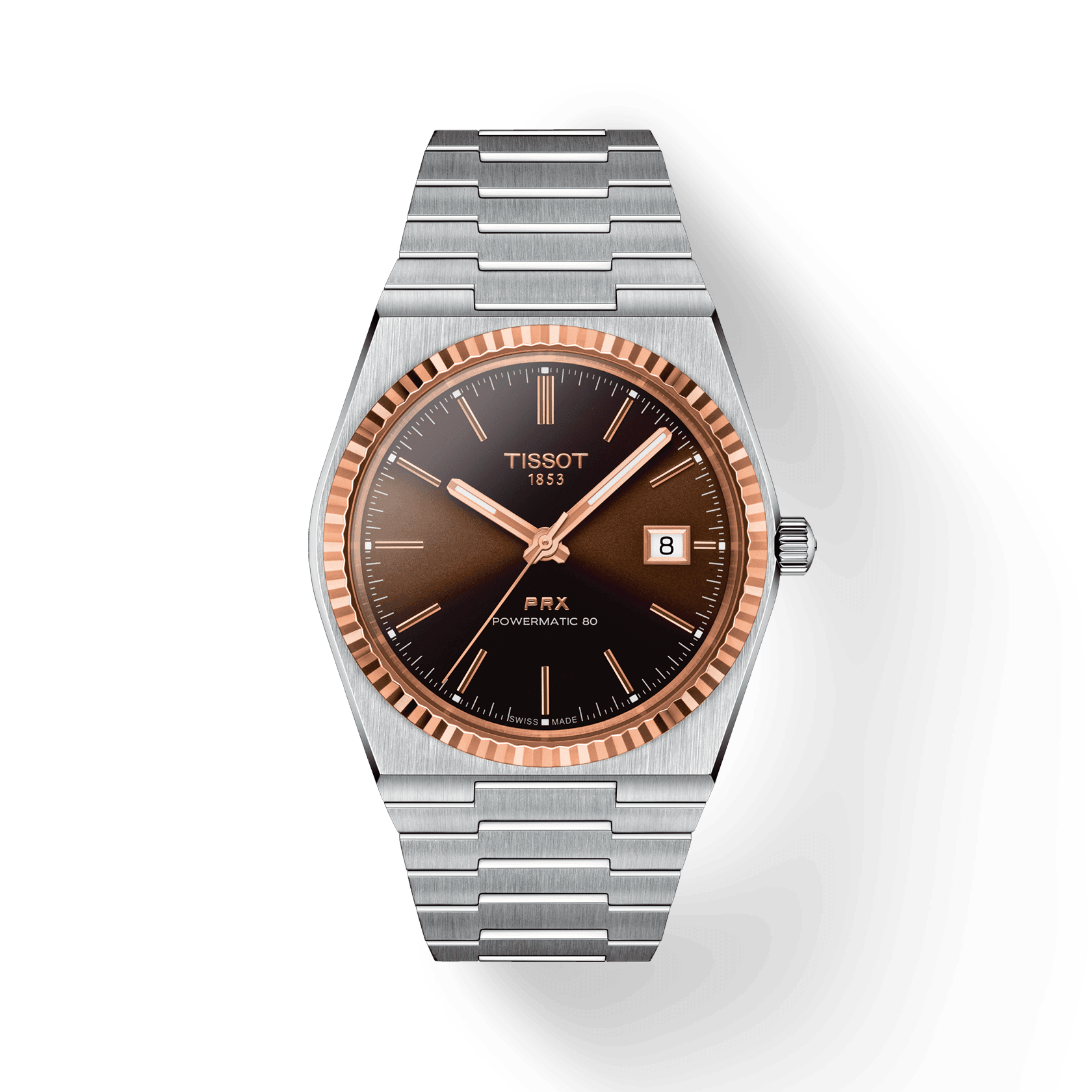 Tissot PRX Powermatic 80 Steel & 18K Gold Bezel - miesten rannekello T9314074129100 - Puustjärven Kello & Kulta