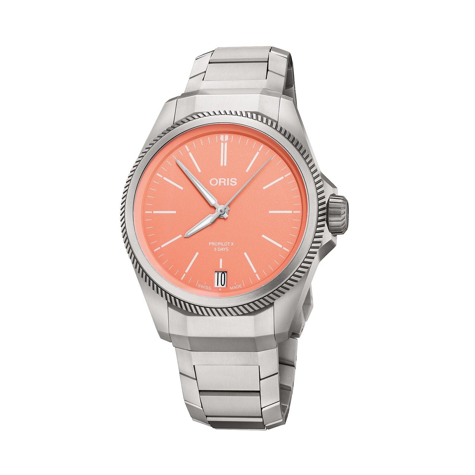 Oris BC ProPilot X Calibre 400 Salmon - miesten rannekello 01-400-7778-7158-1 - Puustjärven Kello & Kulta