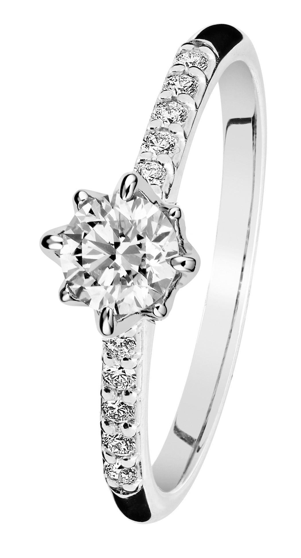 Kohinoor Rosa - valkokultainen timanttisormus 033-260V-34 - Puustjärven Kello & Kulta