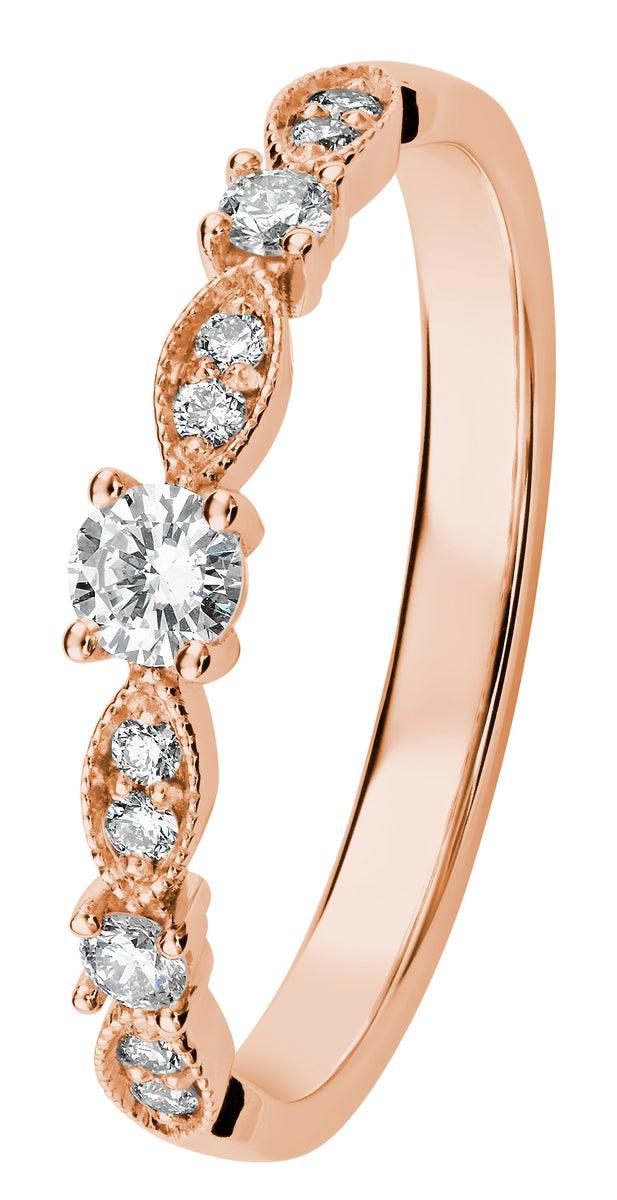 Kohinoor Clara timanttisormus punakultaa 033-269P-23 - Puustjärven Kello & Kulta