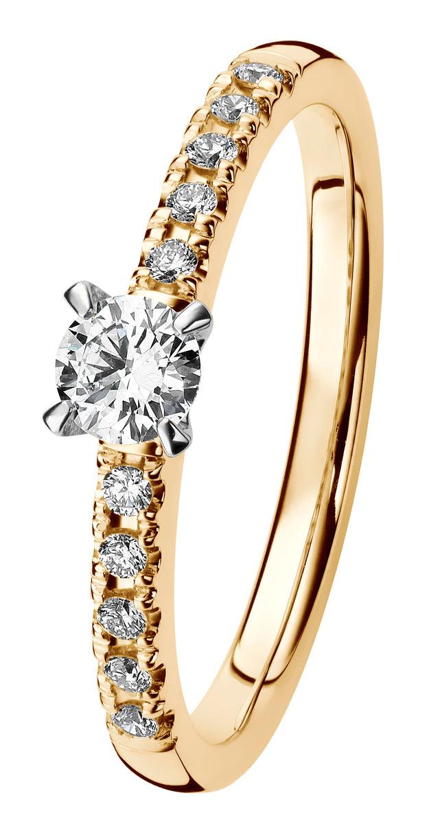 Kohinoor Sofia 0,28ct timanttisormus keltakultaa 033-403-28 - Puustjärven Kello & Kulta