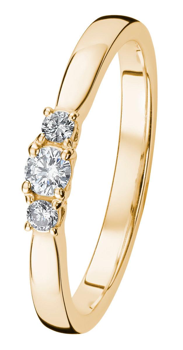 Kohinoor Mia - keltakultainen timanttisormus 033-414-14-160 - Puustjärven Kello & Kulta