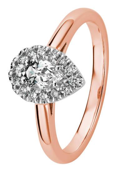 Kohinoor Garda timanttisormus 0,14ct + valkotopaasi punakultaa 033-420P-14 - Puustjärven Kello & Kulta