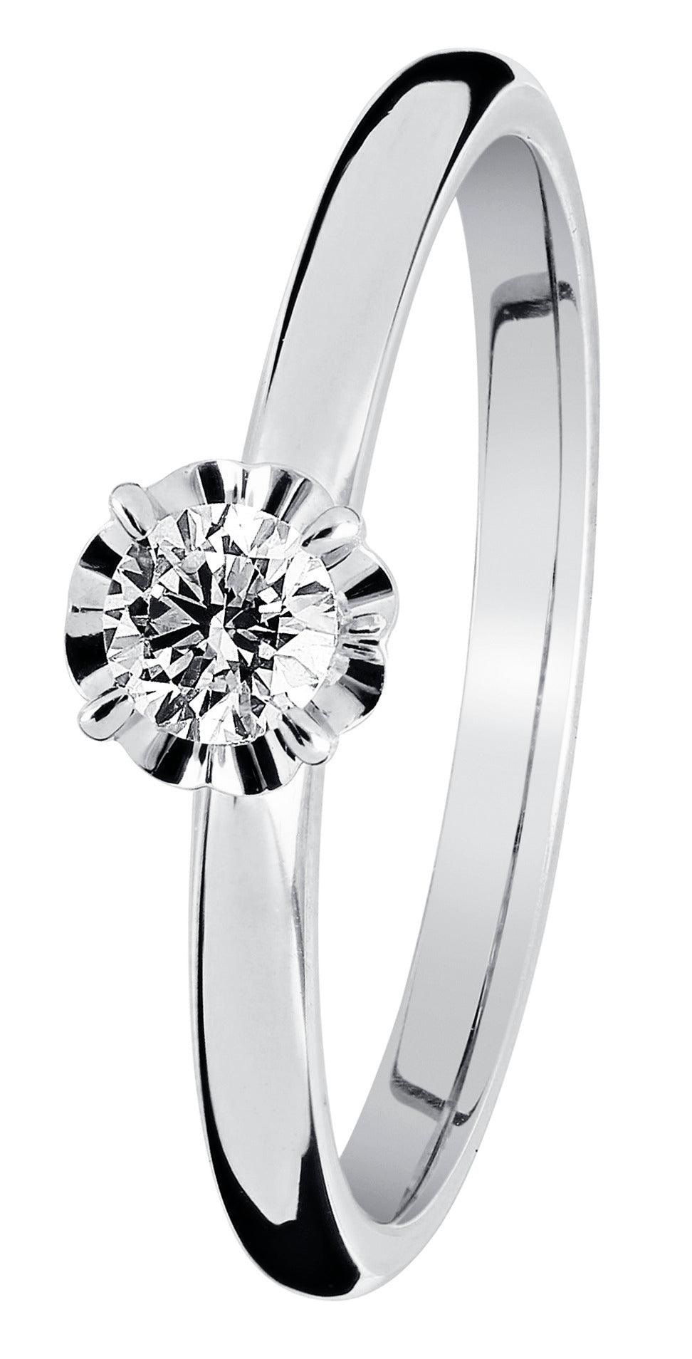 Kohinoor Vega - valkokultainen timanttisormus 033-445V-18 - Puustjärven Kello & Kulta