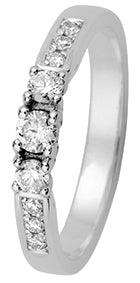 Margit sormus 0,10ct+ 2X0,06 + 6X0,015ct - Puustjärven Kello & Kulta