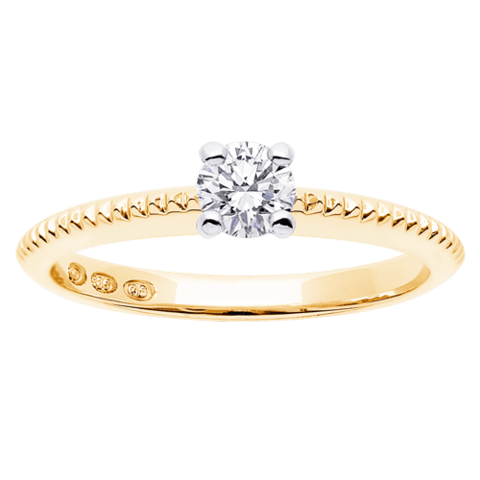 Festive Vintage Larissa timanttisormus 14-555-030 keltakulta - Puustjärven Kello & Kulta