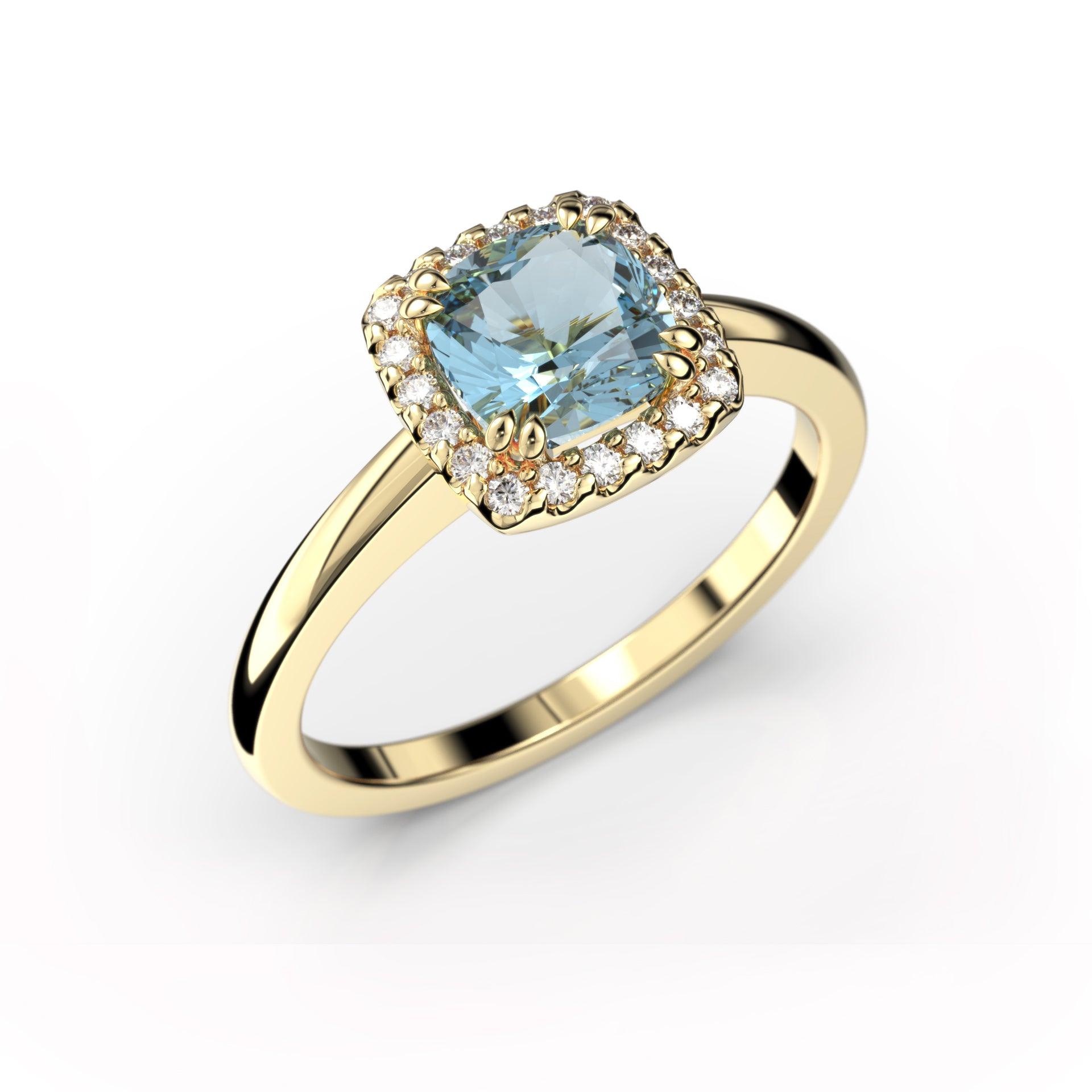 Festive Elsa - keltakultainen timanttivärikivisormus 14-587-090A-KK-150 - Puustjärven Kello & Kulta