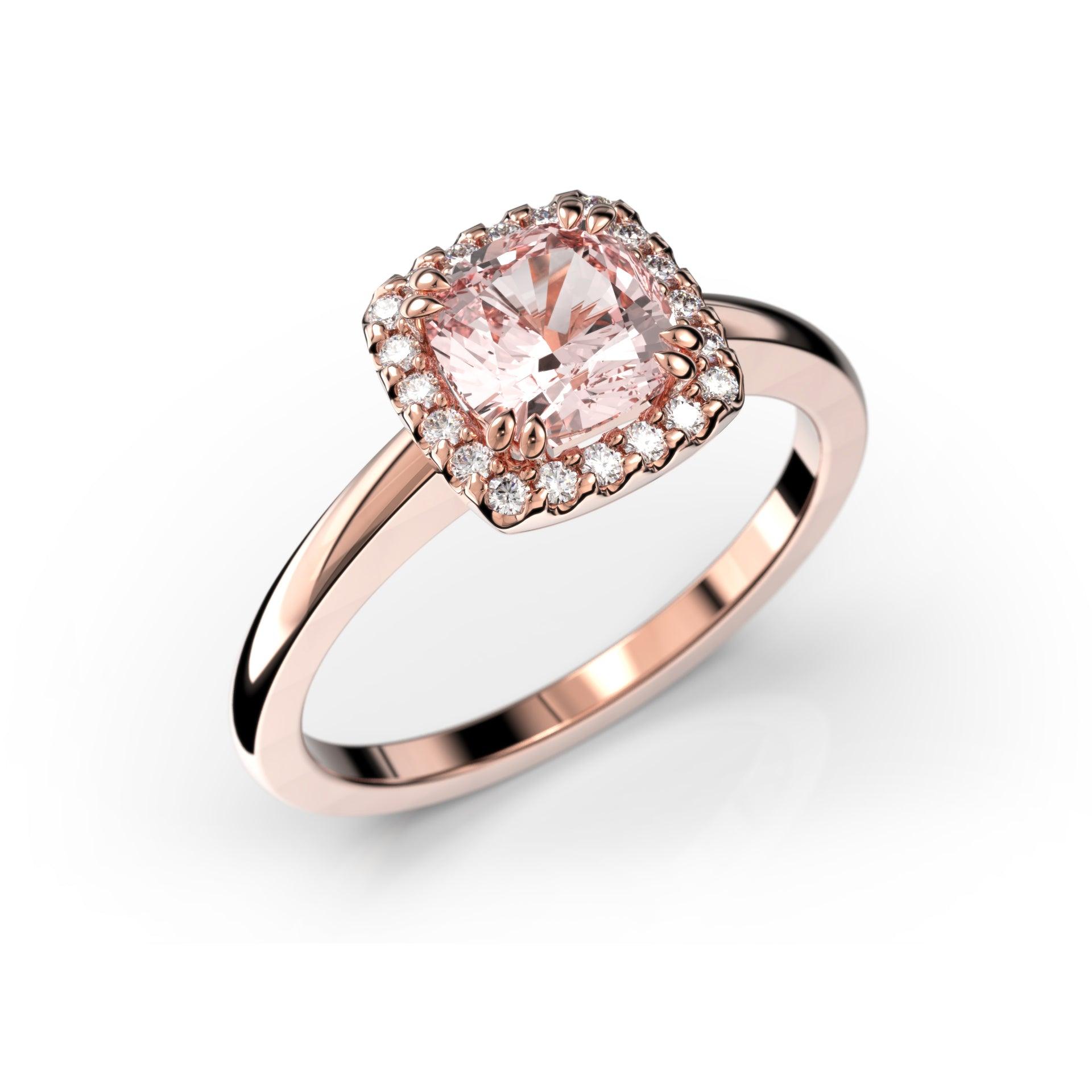 Festive Elsa - punakultainen timanttisormus 14-587-090M-PK-150 - Puustjärven Kello & Kulta