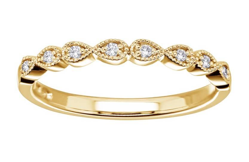 Festive Olga timanttisormus 8x0,01ct W/Si 14K keltakulta - Puustjärven Kello & Kulta