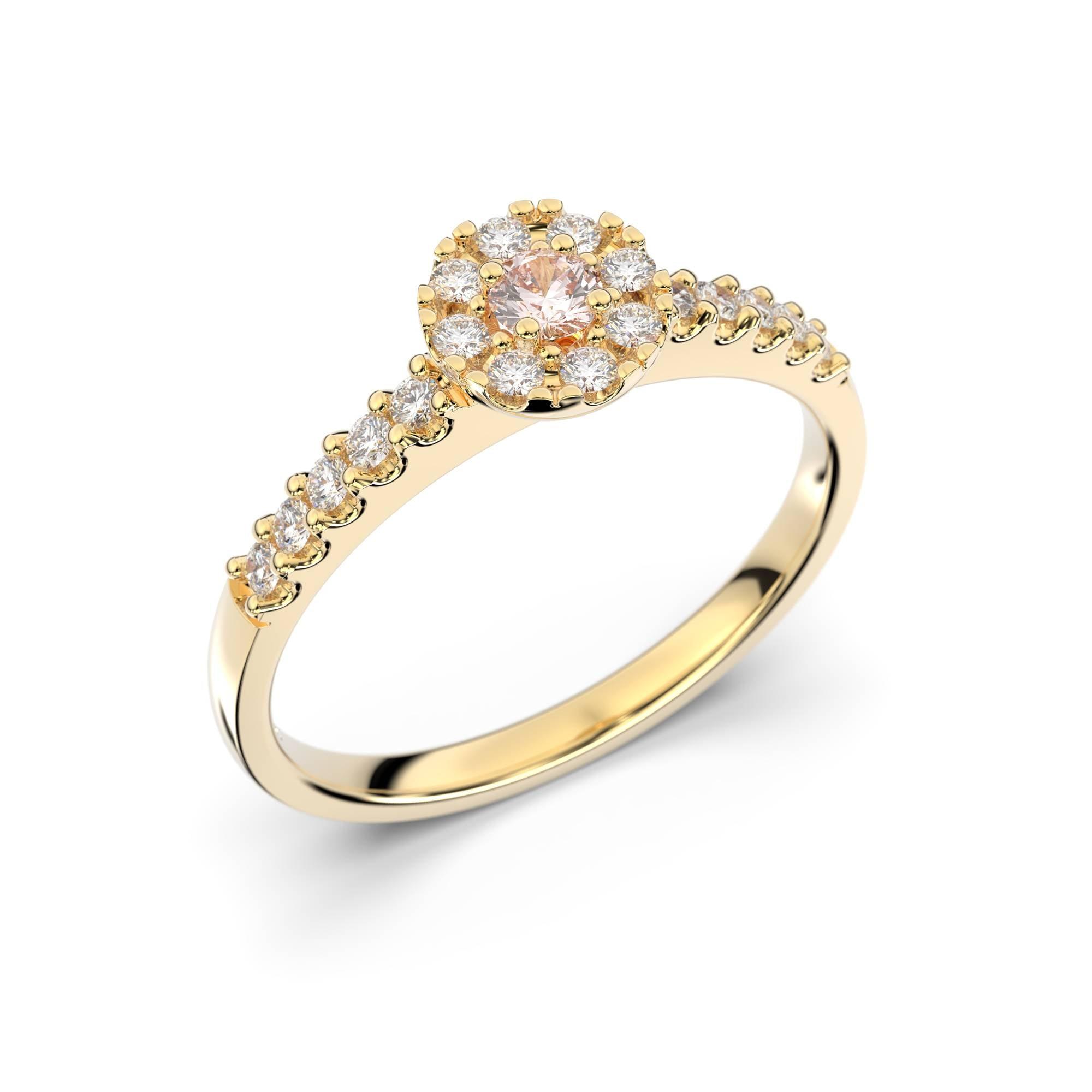 Festive Bella - keltakultainen timanttisormus morganiitilla 14-607-025M-KK-150 - Puustjärven Kello & Kulta