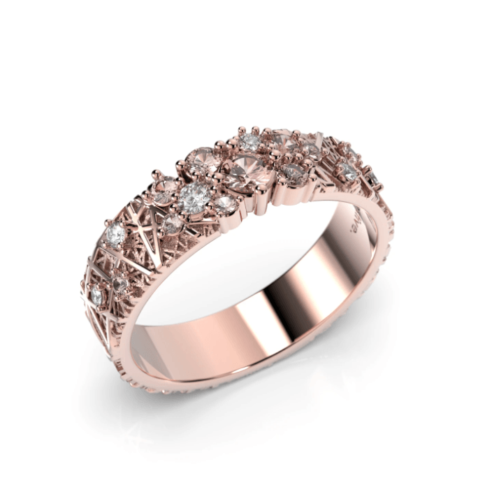 Festive Routa Rakka - punakultainen timanttisormus 14-627-033P-PK-150 - Puustjärven Kello & Kulta