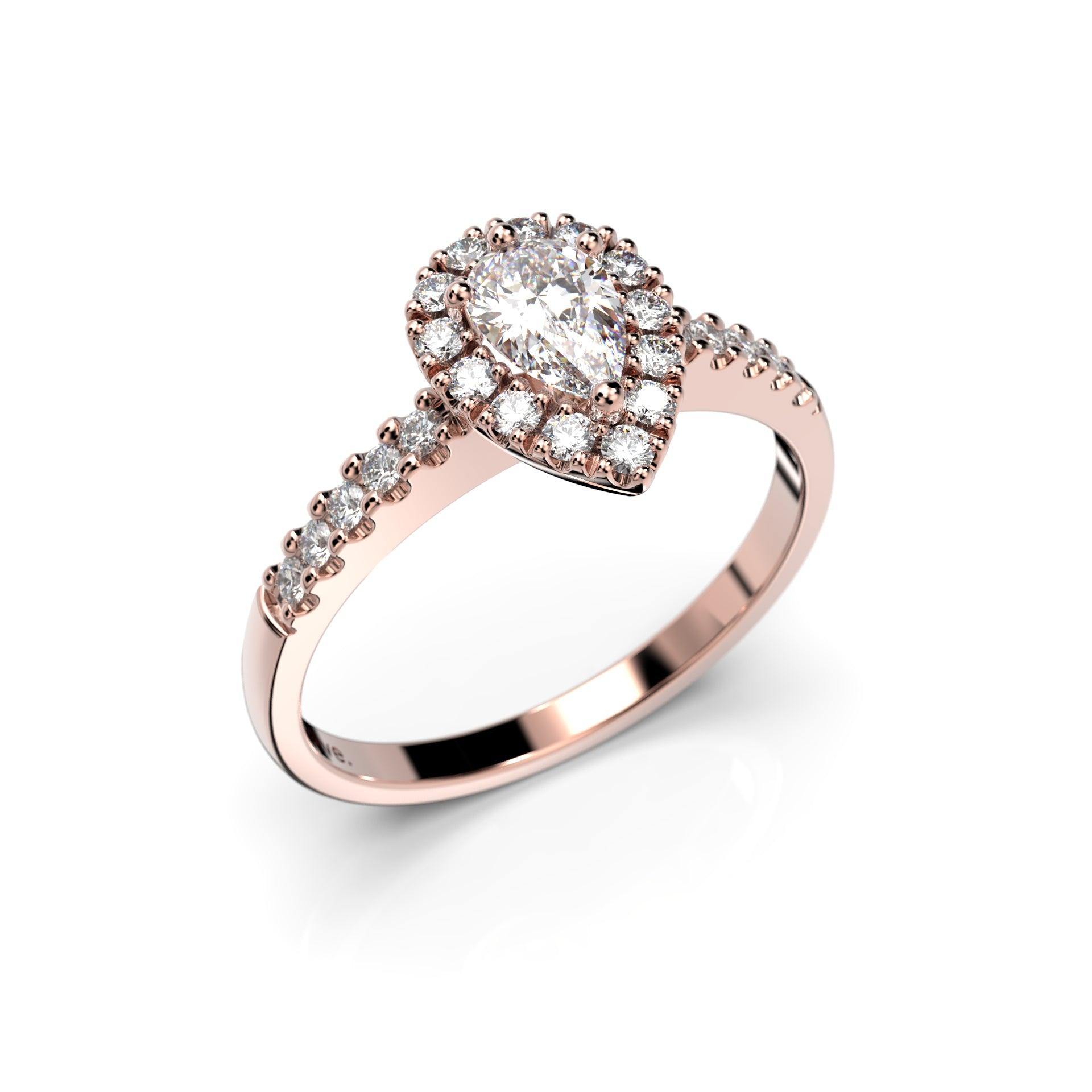 Festive Penelope - punakultainen timanttisormus 14-641-053-PK-150 - Puustjärven Kello & Kulta