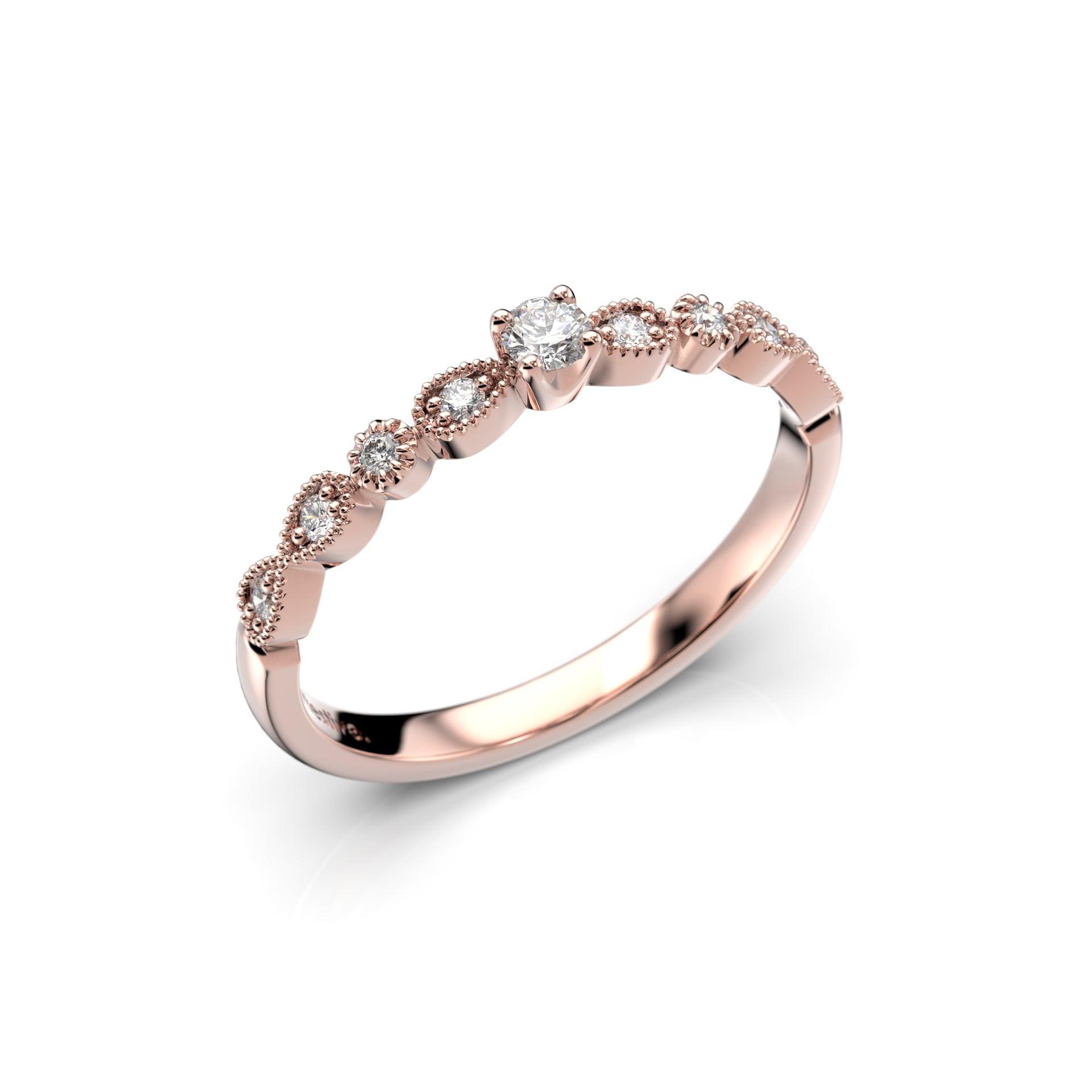 Festive Astrid - punakultainen timanttisormus 14-648-013-PK-150 - Puustjärven Kello & Kulta