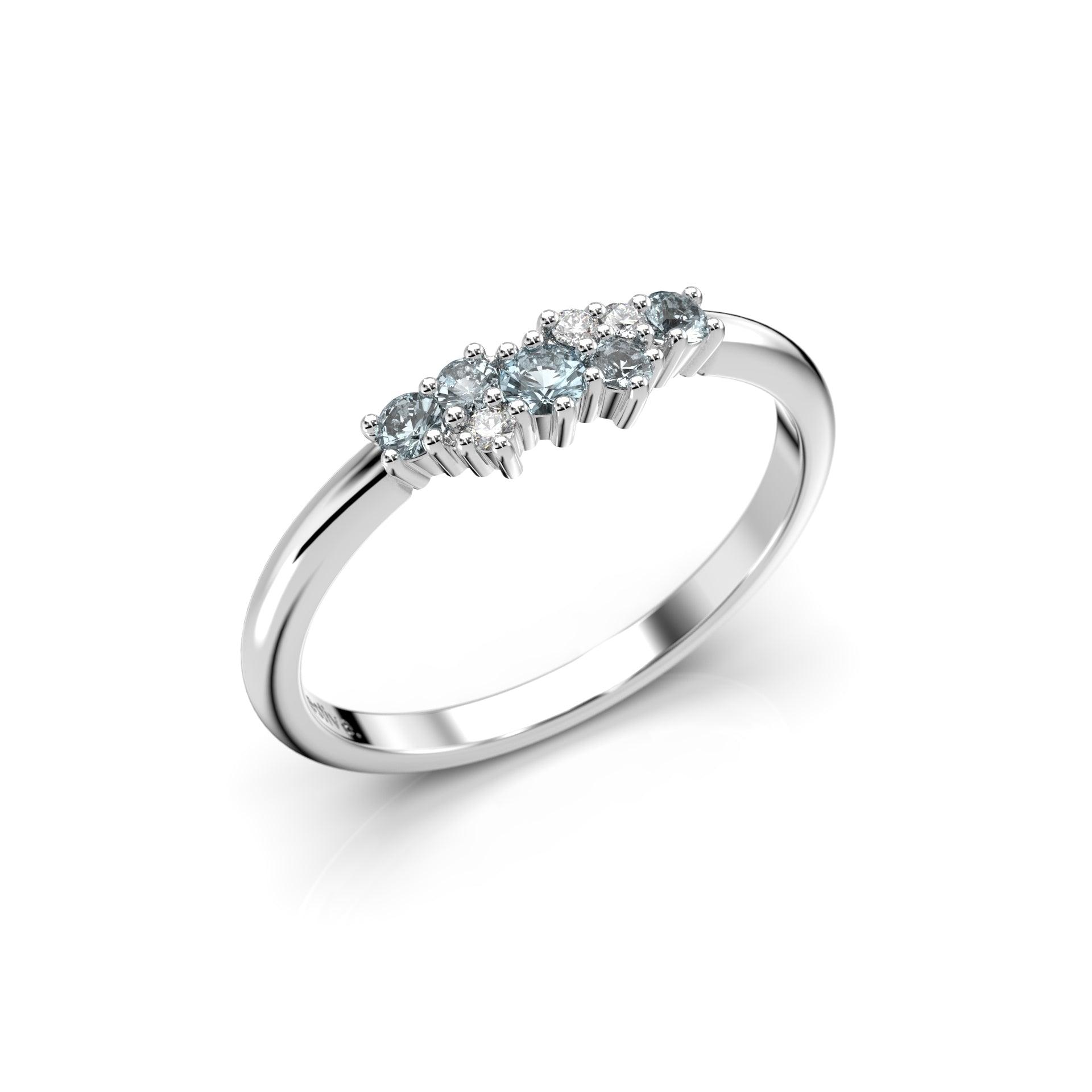 Festive Nadja Blue - valkokultainen timanttisormus 14-650-018B-VK-150 - Puustjärven Kello & Kulta