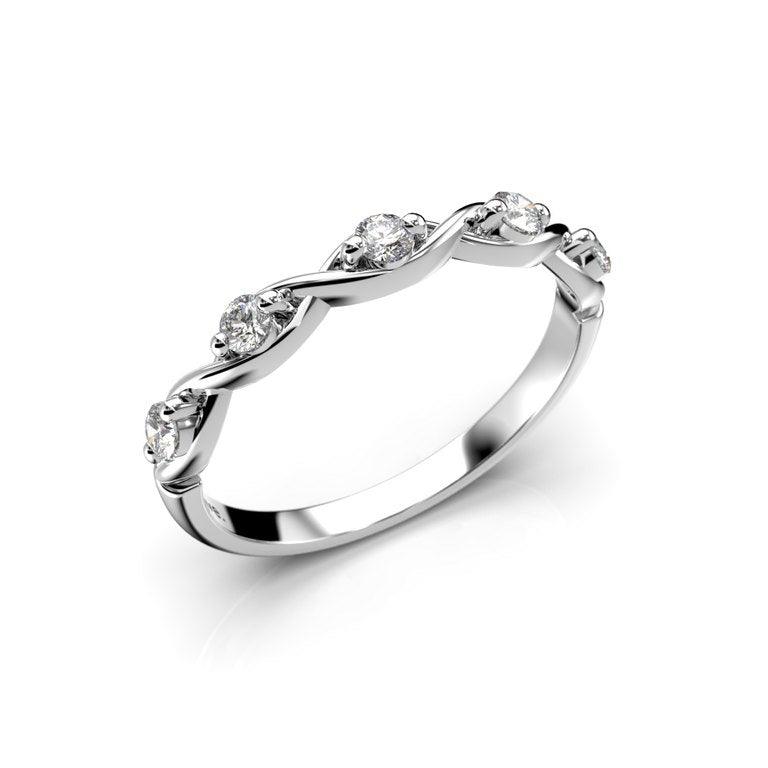 Aida 5x0,04ct H/Si timanttisormus valkokulta 14-661-020-VK - Puustjärven Kello & Kulta