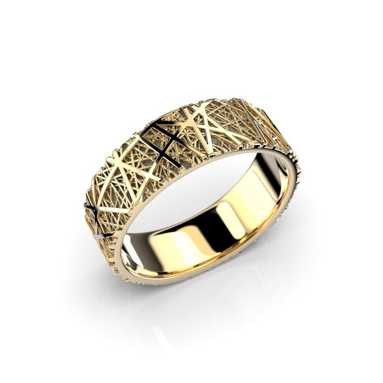 Routa 6,5mm sormus 14K keltakulta musta rodinointi - Puustjärven Kello & Kulta