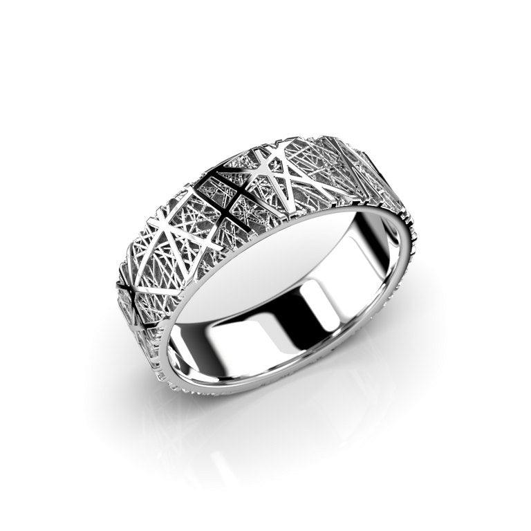 Routa 6,5mm sormus 14K valkokulta musta rodinointi - Puustjärven Kello & Kulta