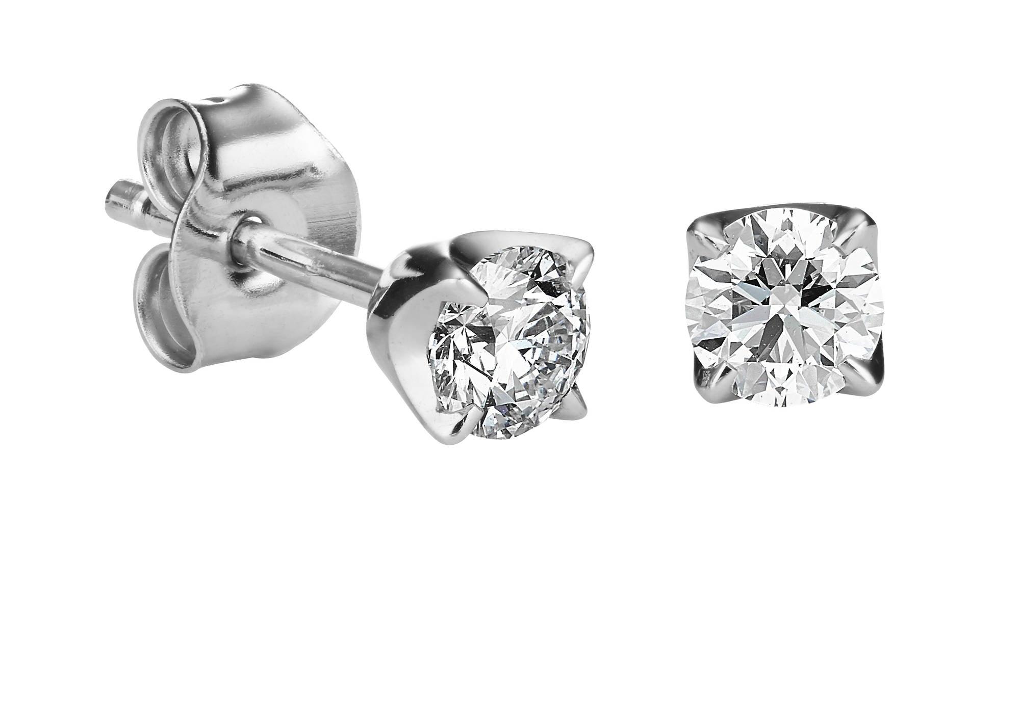 Kohinoor Leonora - valkokultaiset timanttikorvakorut 143-248V-100B4 - Puustjärven Kello & Kulta