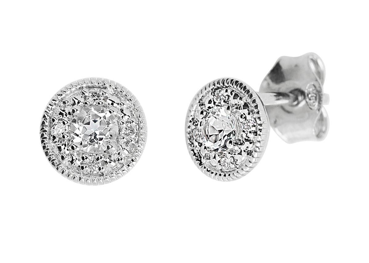 Kohinoor Marina - valkokultaiset timanttikorvakorut 143-448VT-05 - Puustjärven Kello & Kulta