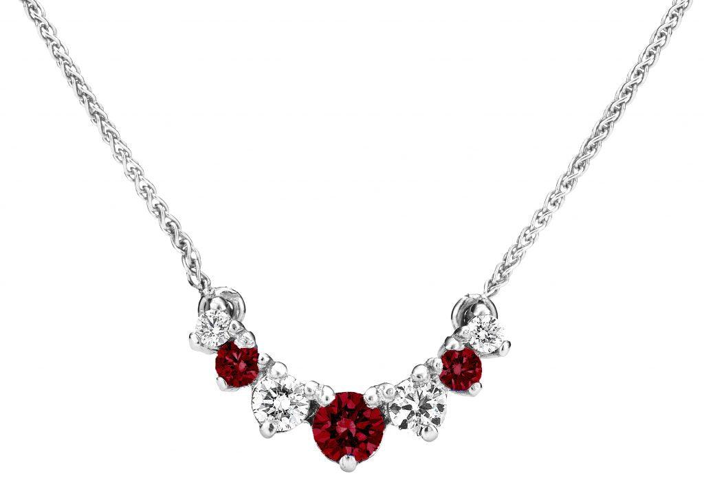Kohinoor Tia - timanttikaulakoru rubiineilla 213-405VR-21 - Puustjärven Kello & Kulta