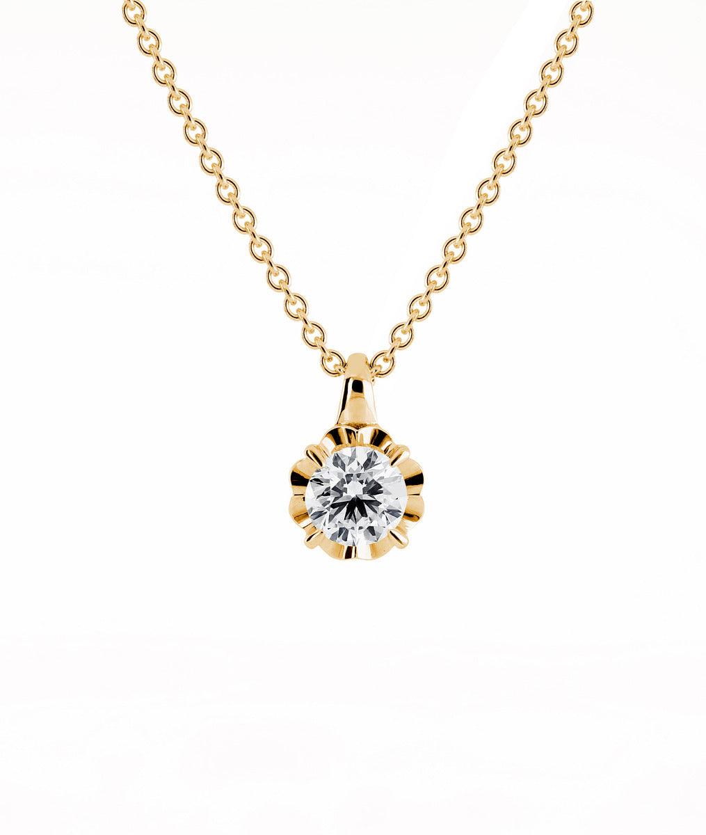 Kohinoor Vega - keltakultainen timanttikaulakoru 213-445-15 - Puustjärven Kello & Kulta