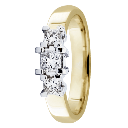 Festive Luxury Trinity Princess timanttisormus 14-223-060 keltakulta - Puustjärven Kello & Kulta