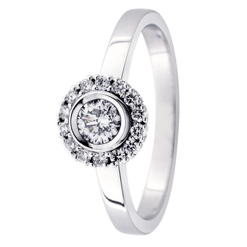 Festive Ensemble Amelie timanttisormus 14-496-039-W valkokulta - Puustjärven Kello & Kulta