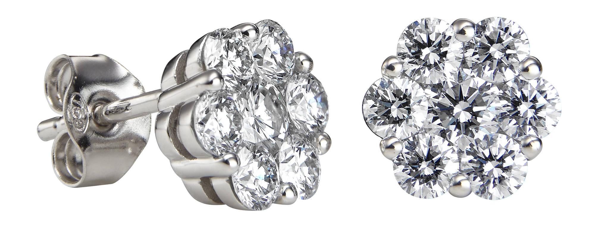 Kohinoor Dahlia korvakorut 0,80ct valkokultaa 944-232V-80B4 - Puustjärven Kello & Kulta