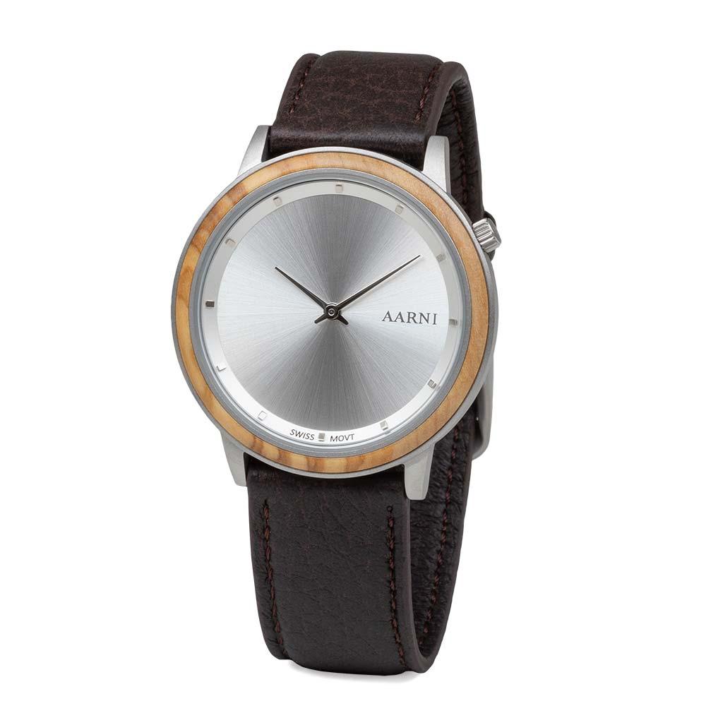 Aarni Loihi Oliivipuu - miesten rannekello - Puustjärven Kello & Kulta