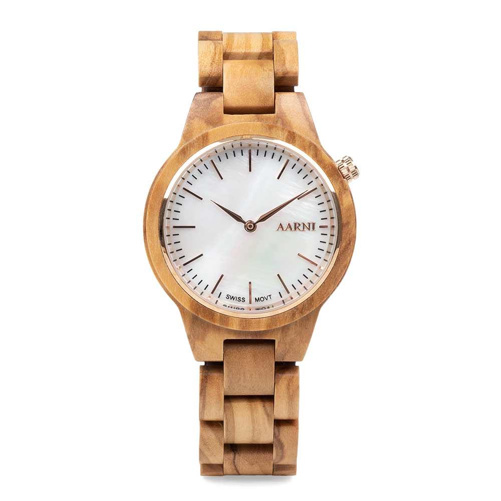 Aarni Vega Oliivipuu - rannekello - Puustjärven Kello & Kulta