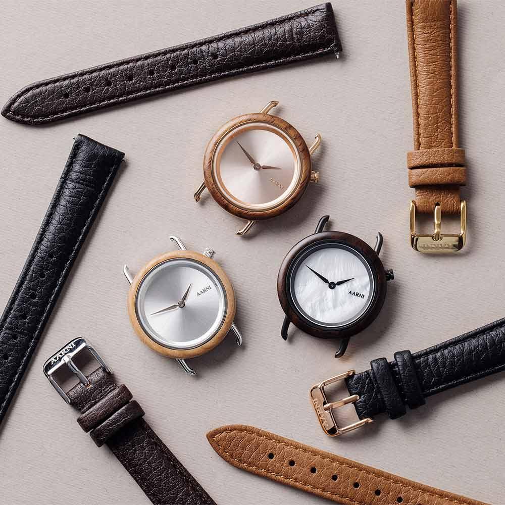 Aarni - Hirvennahkainen kelloranneke 16mm (konjakki) - Puustjärven Kello & Kulta