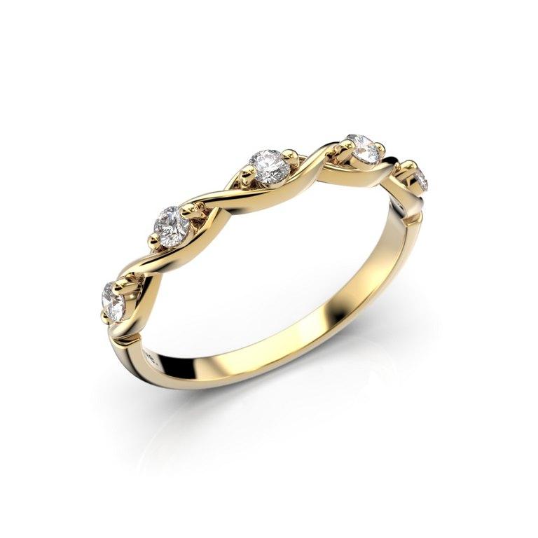 Aida 5x0,04ct H/Si timanttisormus 14K keltakulta 14-661-020-KK - Puustjärven Kello & Kulta