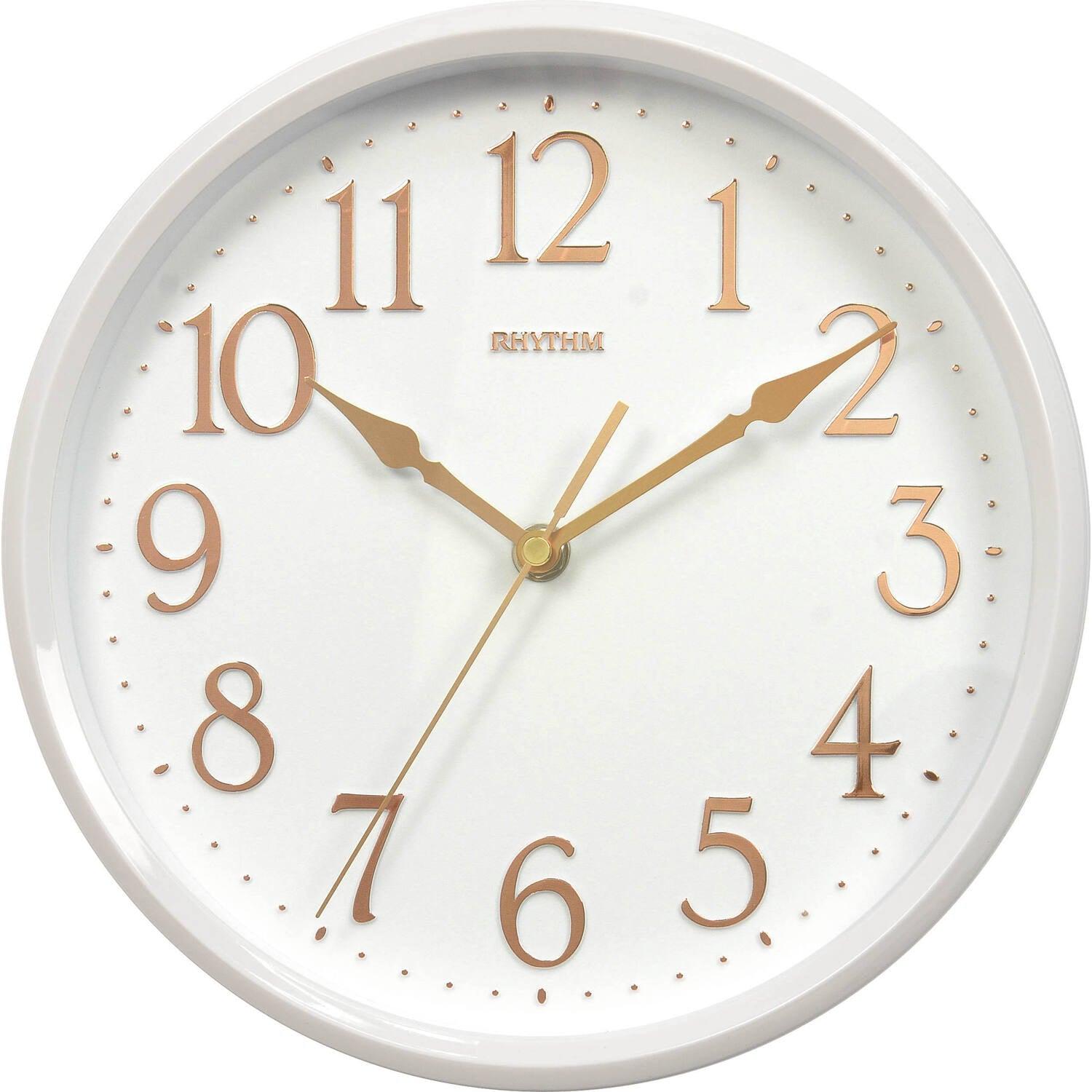 Rhythm - valkea seinäkello CMG577-BR03 - Puustjärven Kello & Kulta
