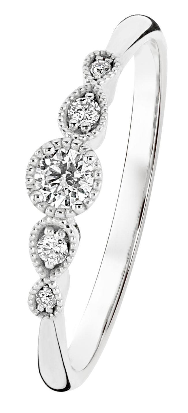 Clara 0,13ct H/Si timanttisormus valkok. - Puustjärven Kello & Kulta