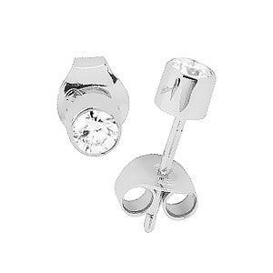 Sandberg Poutapilvi - valkokultaiset timanttikorvakorut E-173-W-025 - Puustjärven Kello & Kulta