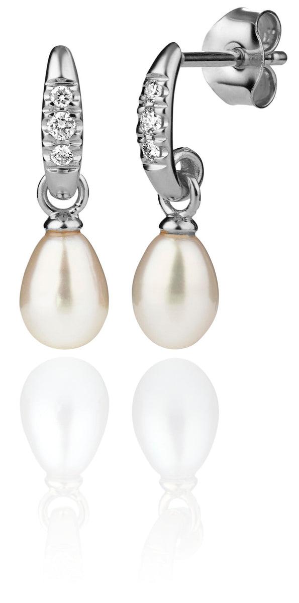 Kohinoor Elina timantti-helmi korvakorut valkokultaa 143-267V-08 - Puustjärven Kello & Kulta