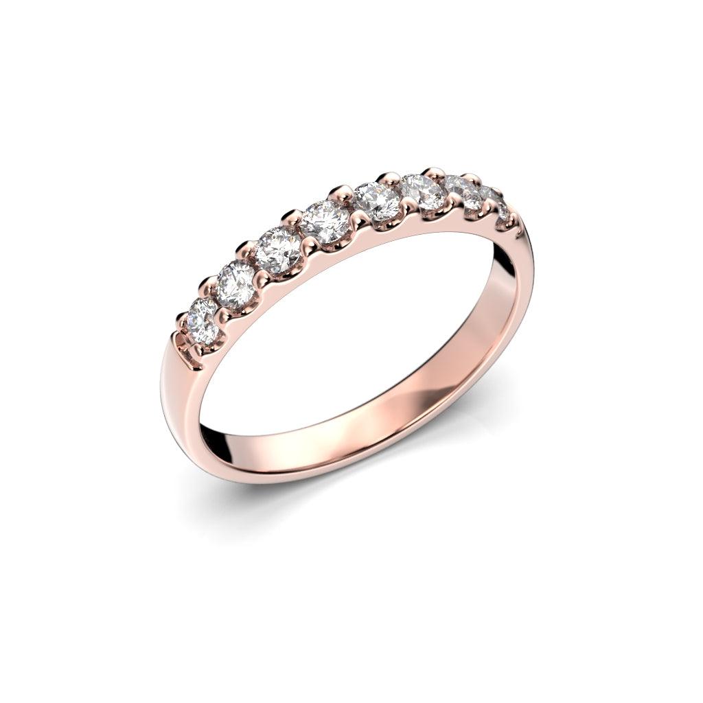 Festive Juliette - punakultainen timanttirivisormus 14-660-032-PK-150 - Puustjärven Kello & Kulta