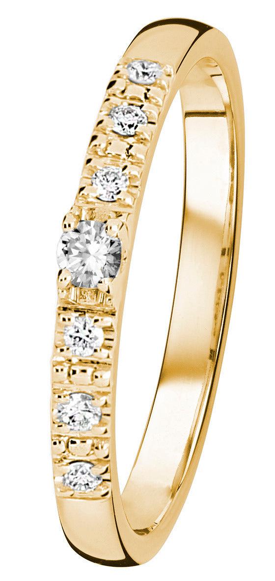Kohinoor Estelle 5x0,02ct H/Si timanttisormus keltakultaa 033-216-10 - Puustjärven Kello & Kulta