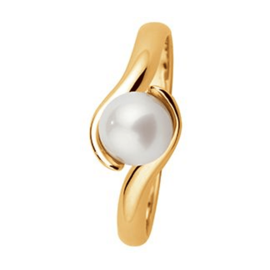 Kohinoor Lily - keltakultainen helmisormus 013-214-6-150 - Puustjärven Kello & Kulta