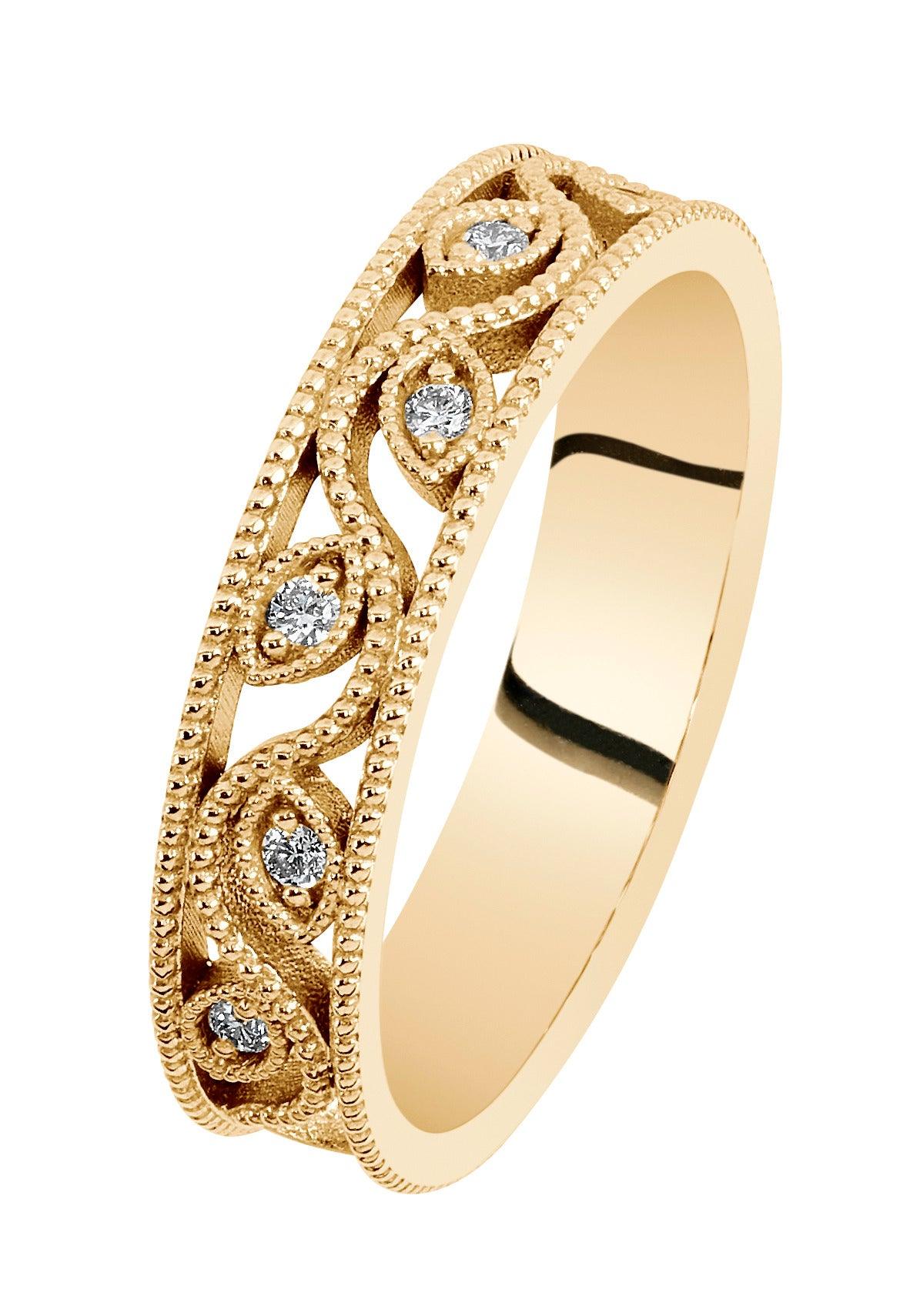 Kohinoor Swan timanttisormus 6x 0,01ct H/Si keltakultaa 033-432-06 - Puustjärven Kello & Kulta