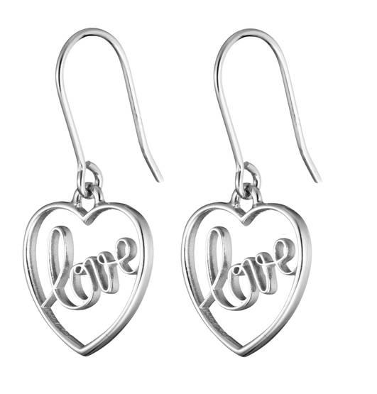 Lumoava Love korvakorut 14x16mm hopeaa L55202500000 - Puustjärven Kello & Kulta