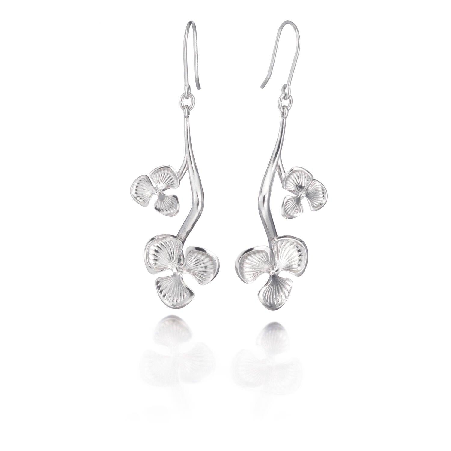 LU Kukinto korvakorut 20x41mm hopea - Puustjärven Kello & Kulta